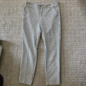 CAbi checked straight slim pants